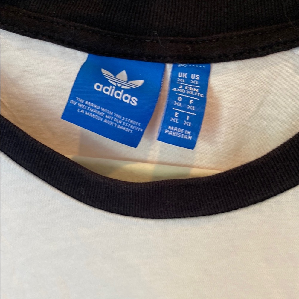 adidas White and Black Short Sleeve Tee - Picture 3 of 5